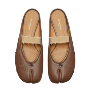 Maison Margiela Tabi Elastic Band Mule Brown Flat Shoes