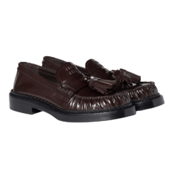 Polished Leather Tassel Loafers