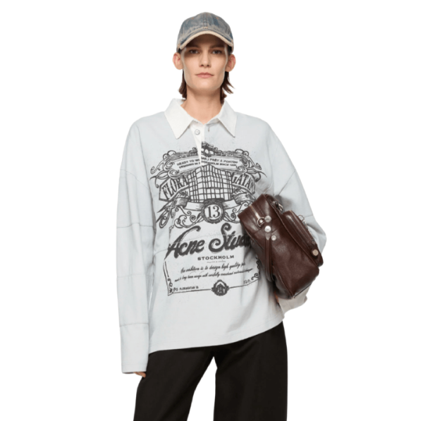 Acne Studios Logo T-Shirt Cold grey