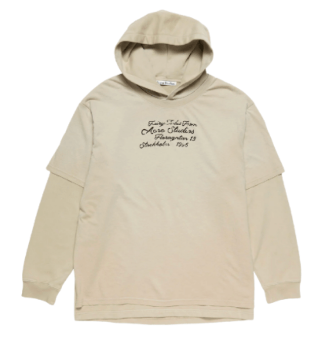 Acne Studios Layered Sweatshirt Faded Beige