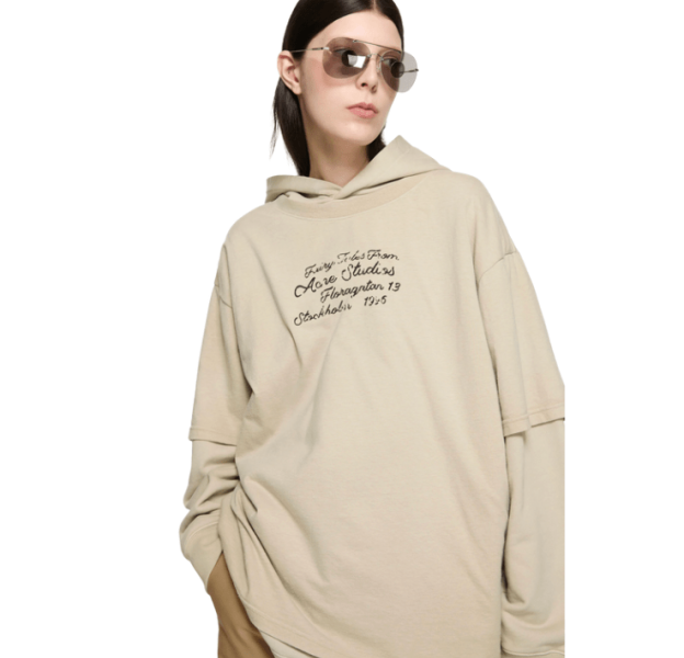 Acne Studios Layered Sweatshirt Faded Beige