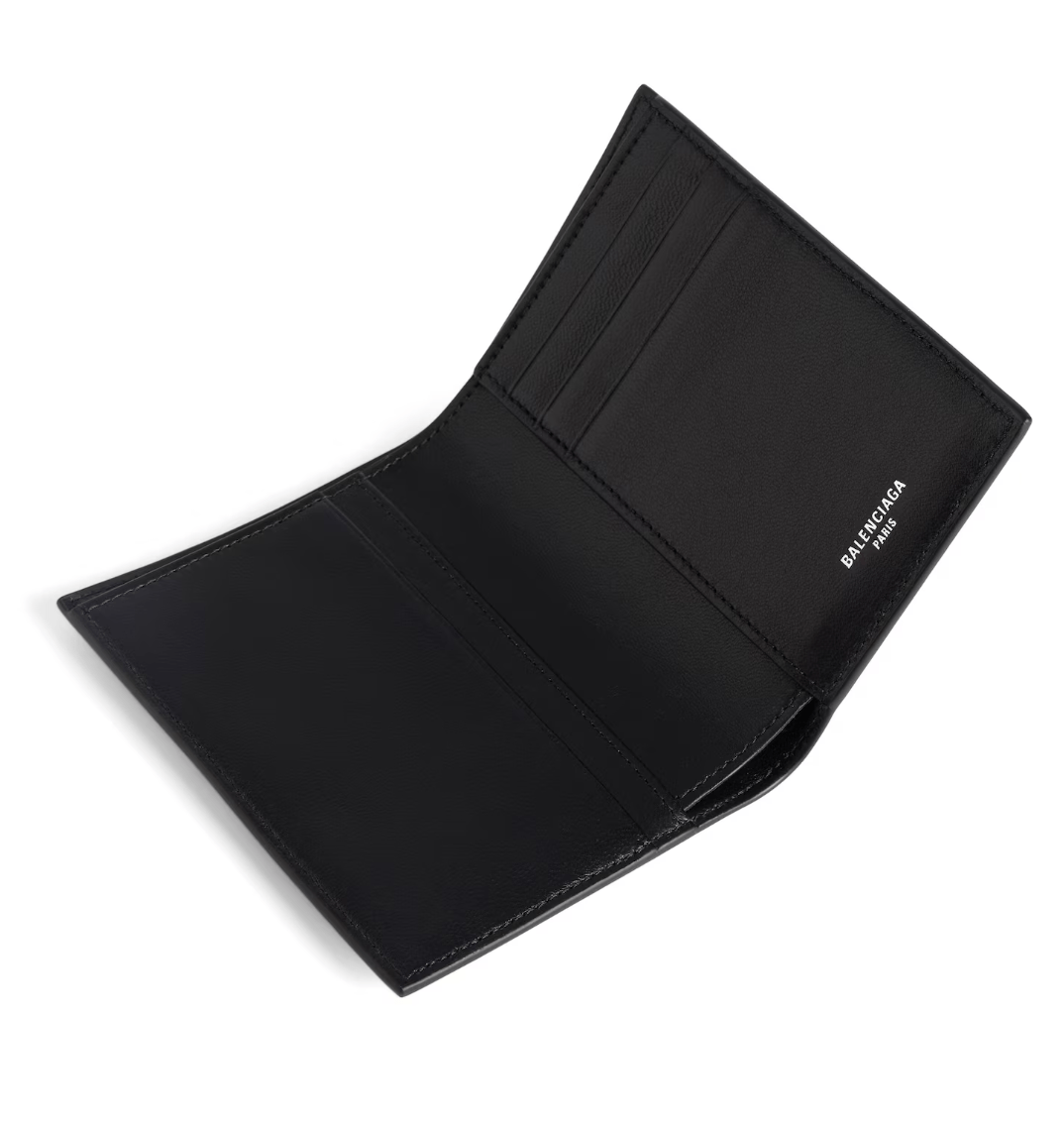 Balenciaga Passport Vertical Bifold Wallet - Black