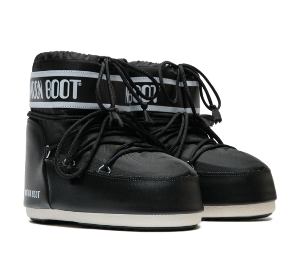(W) Moon Boot Icon Low Nylon Boots Black White