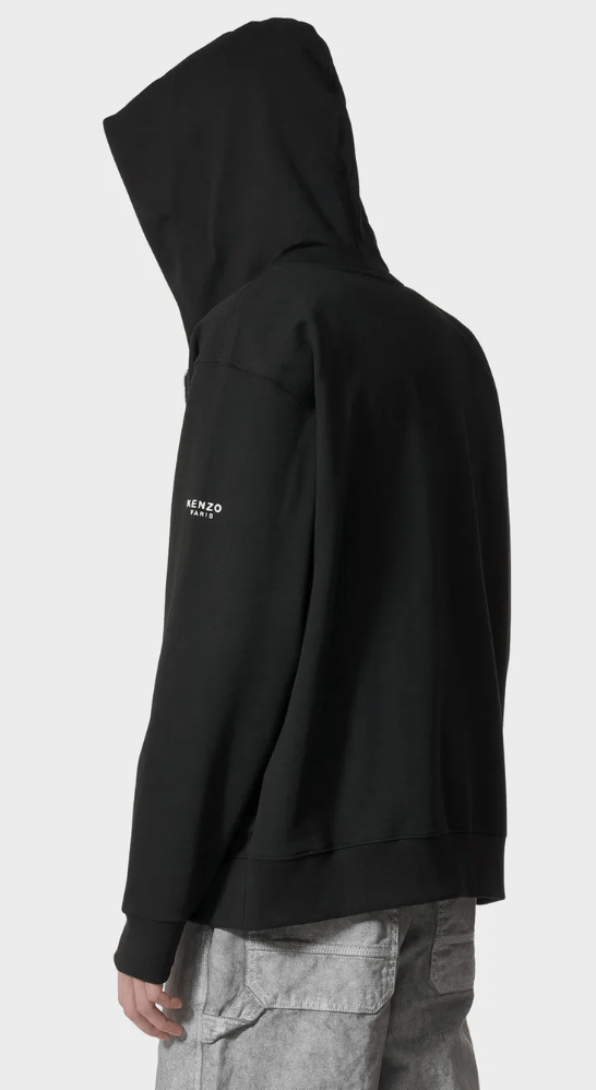 Bokeh Flower Full-Zip Hoodie – Black 