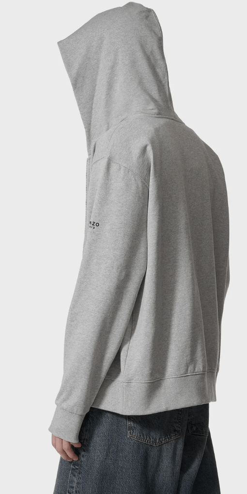 Bokeh Flower Full-Zip Hoodie – Pearl Grey 