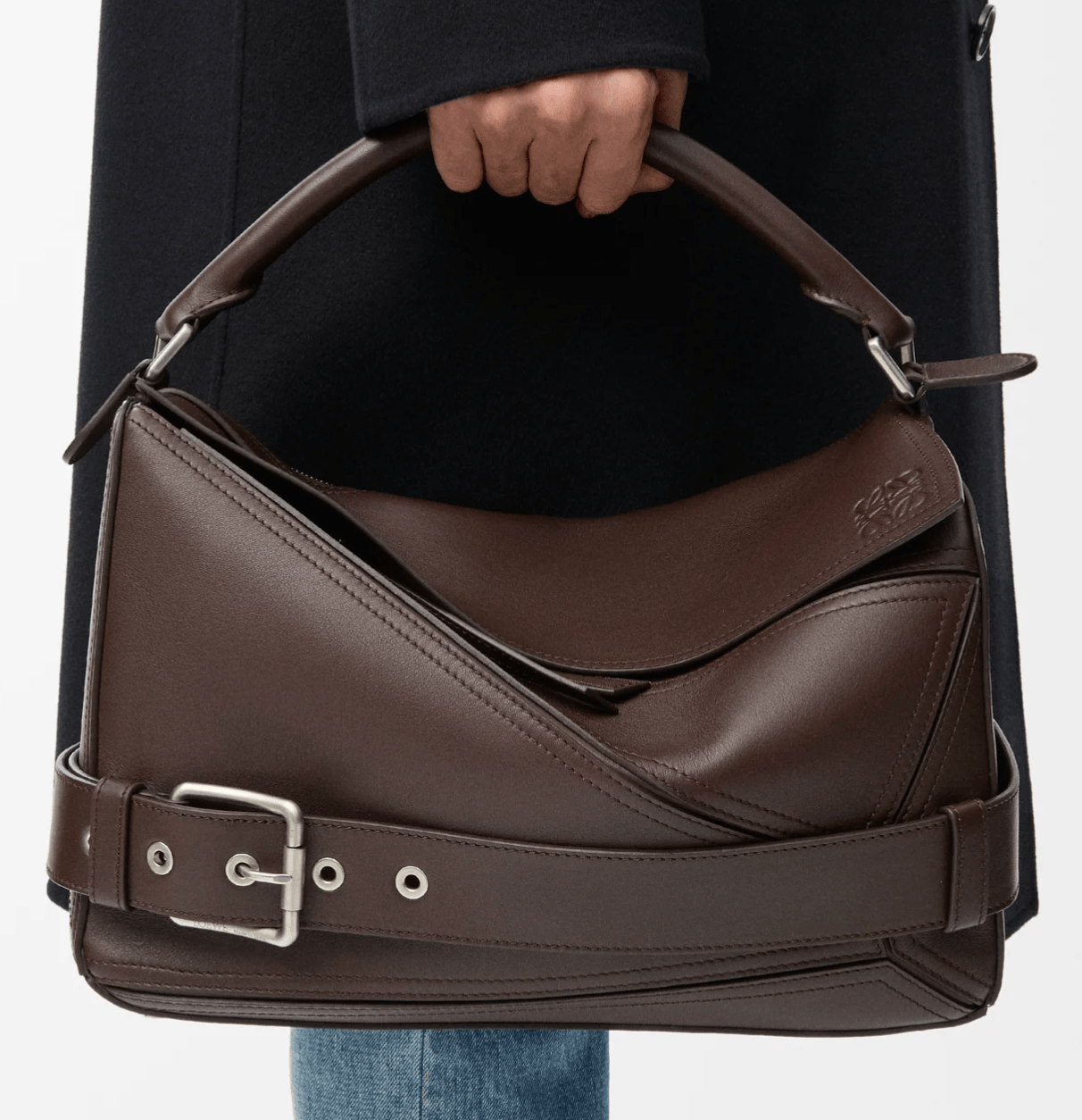 Large Puzzle Biker bag in shiny calfskin