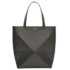 XL Puzzle Fold tote in shiny calfskin