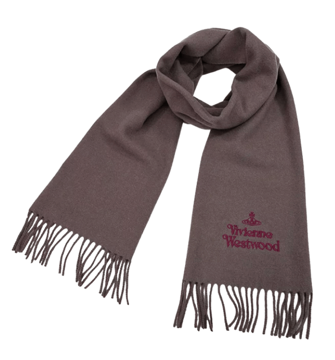 VIVIENNE WESTWOOD 25FW EMBROIDERED LOGO SCARF 
