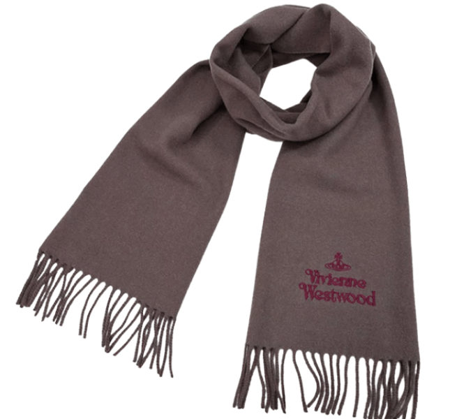 VIVIENNE WESTWOOD 25FW EMBROIDERED LOGO SCARF 