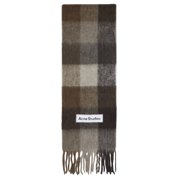 Acne Studios Alpaca wool blend checkered pattern scarf