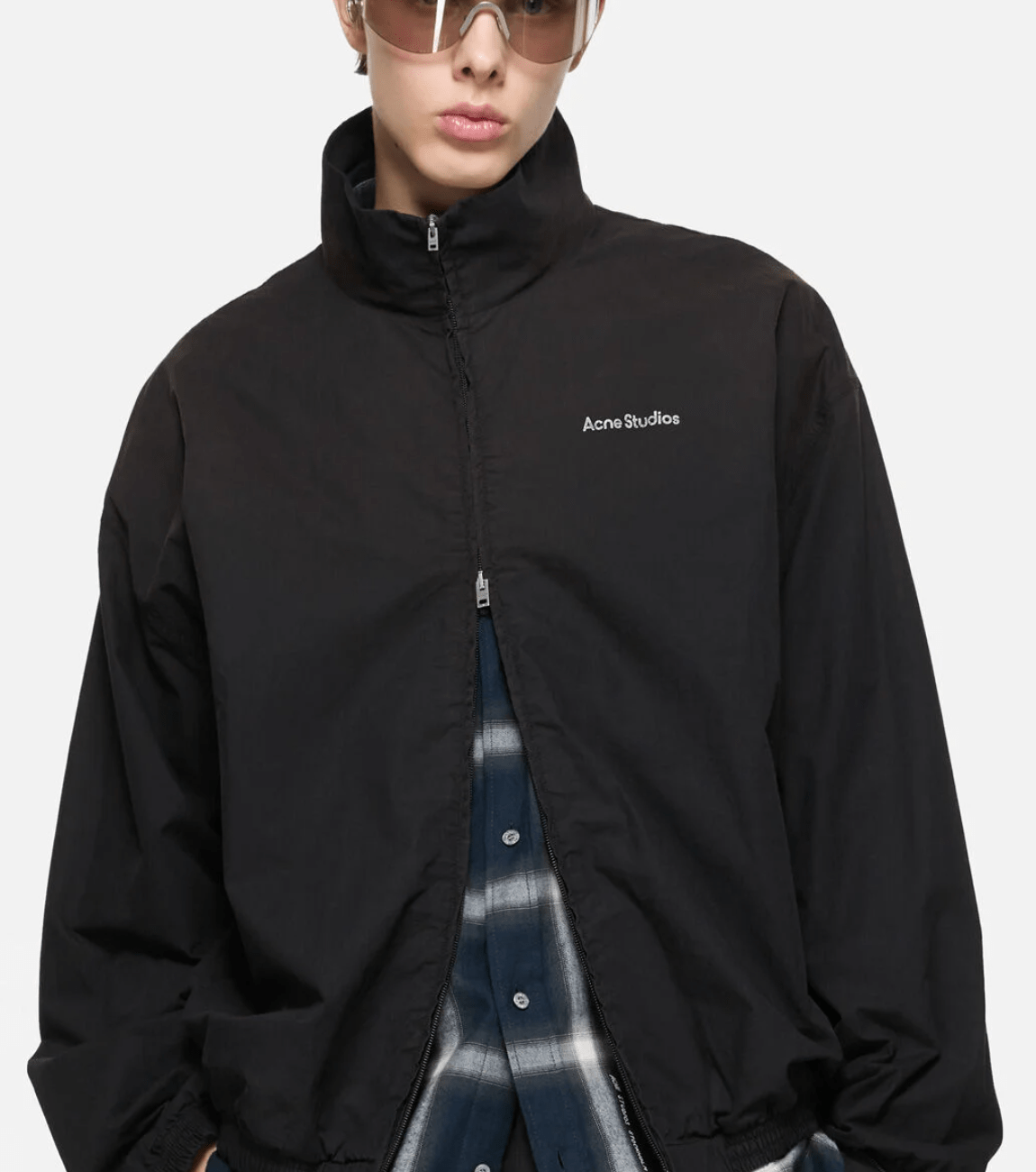  Logo zipper jacket Black
