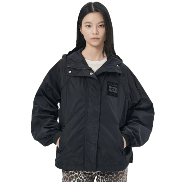 GANNI Black Nylon Jacket 