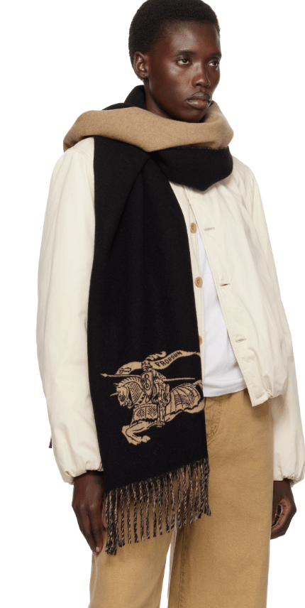 BURBERRY EKD Cashmere Reversible Scarf
