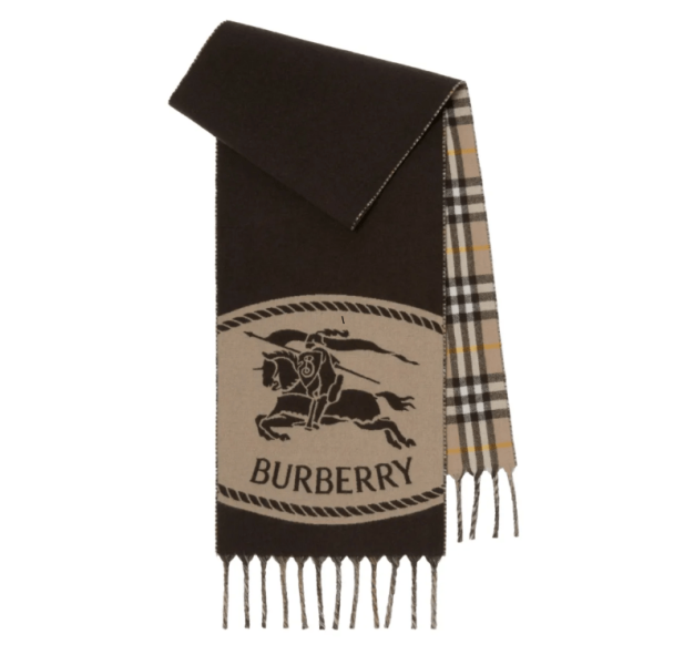 BURBERRY Reversible Knight Stamp Scarf 