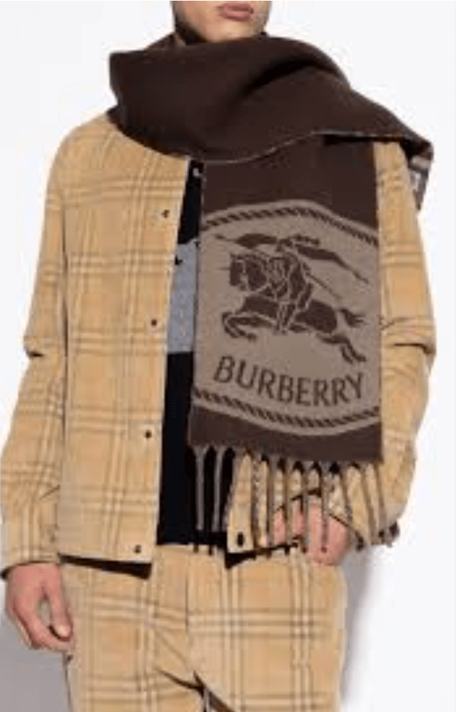BURBERRY Reversible Knight Stamp Scarf 