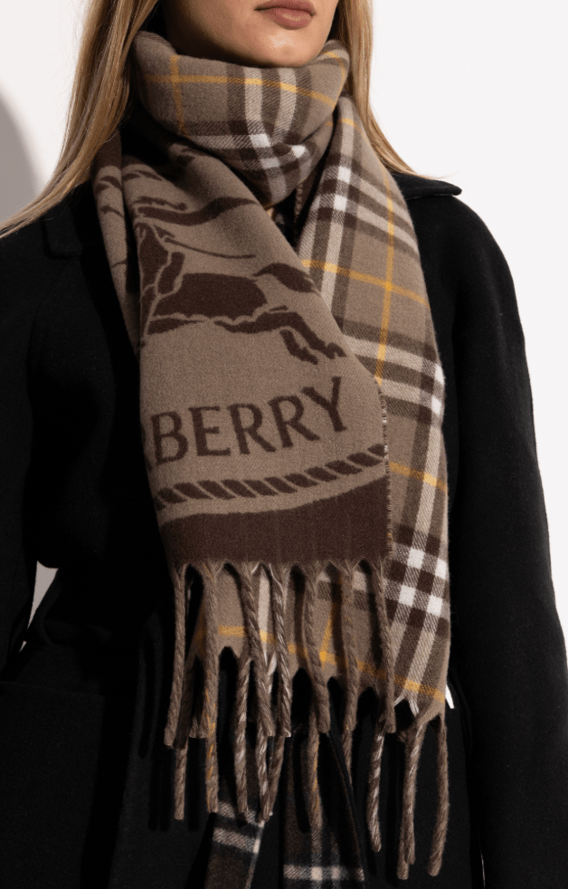 BURBERRY Reversible Knight Stamp Scarf 