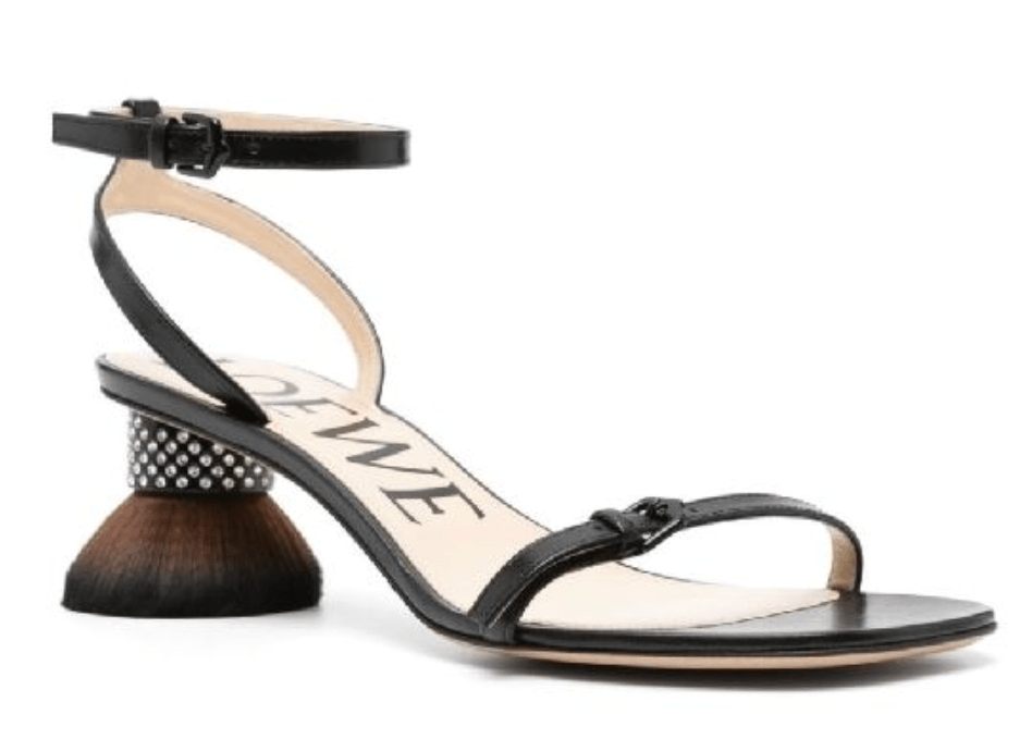 Loewe Petal brush leather heel sandals