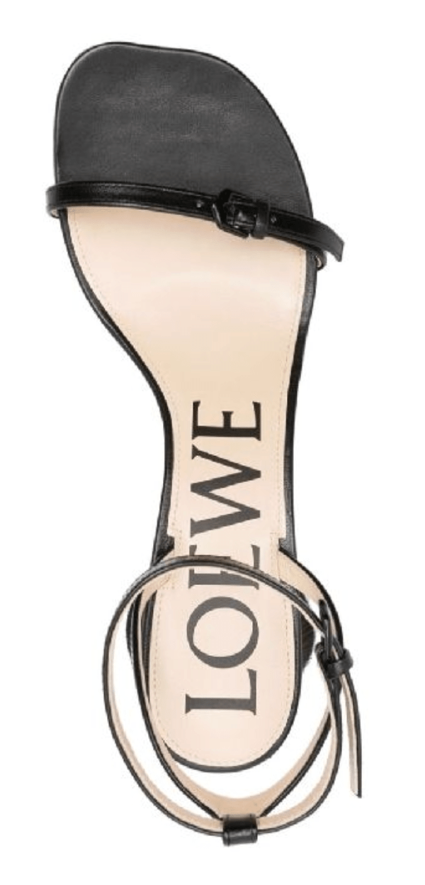 Loewe Petal brush leather heel sandals