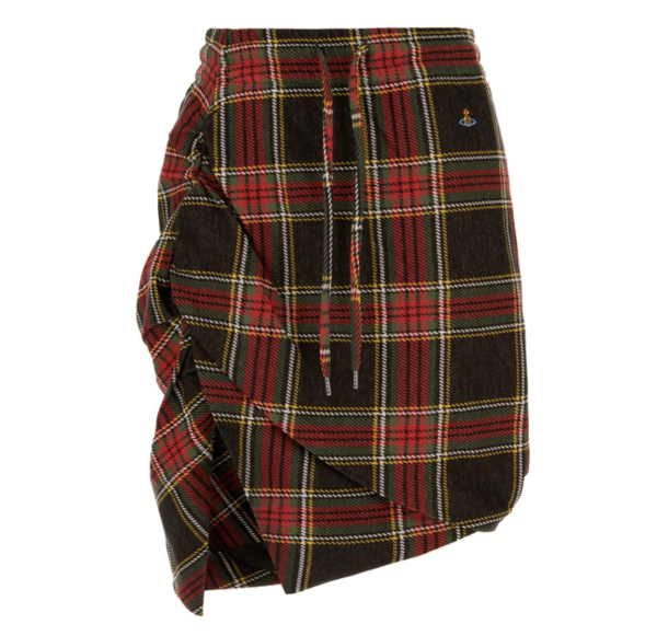 Vivienne Westwood Ruched Check Patterned Mini Skirt