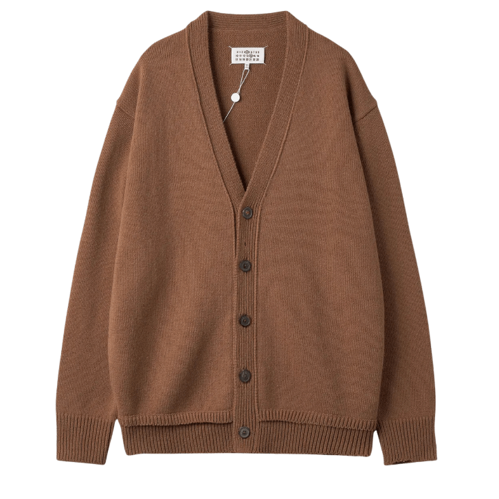 Maison Margiela Elbow Patch Cardigan Almond