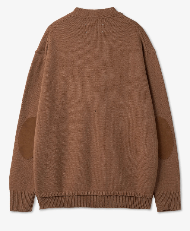 Maison Margiela Elbow Patch Cardigan Almond