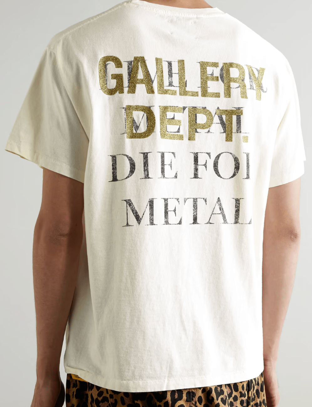 GALLERY DEPT. Live for Metal Glitter Print Cotton Jersey T-Shirt