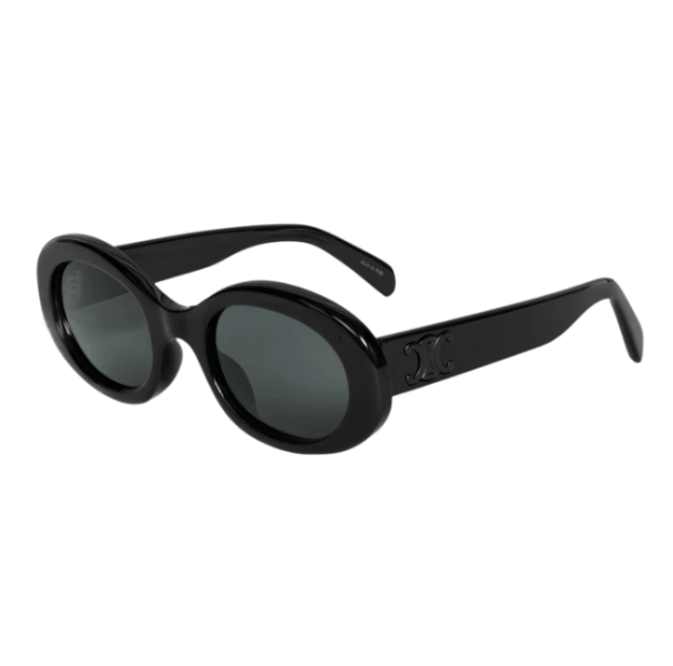 (W) Celine Triomphe 01 Sunglasses in Acetate Black Black