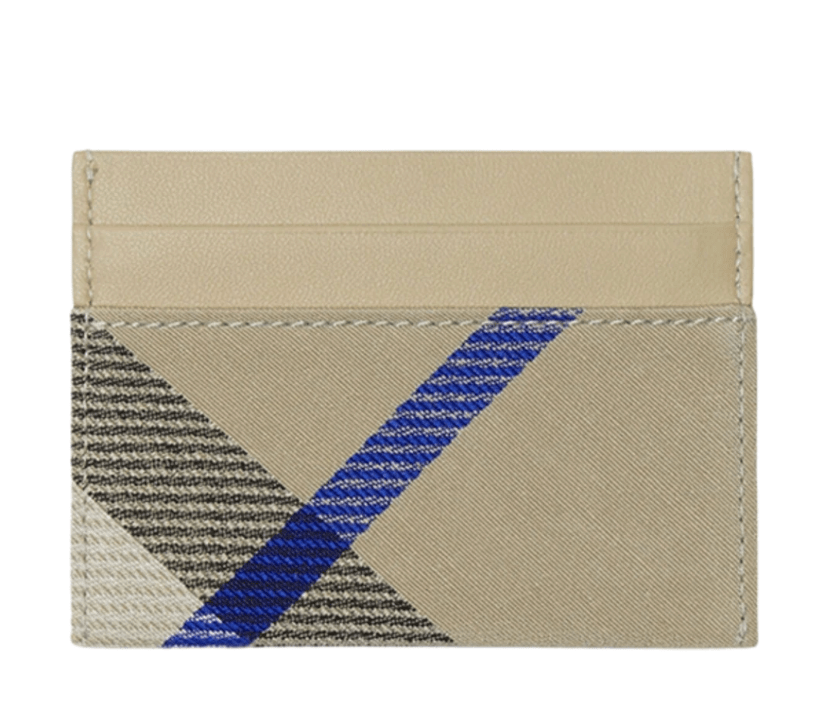 Burberry Check Leather Card Holder Lichen