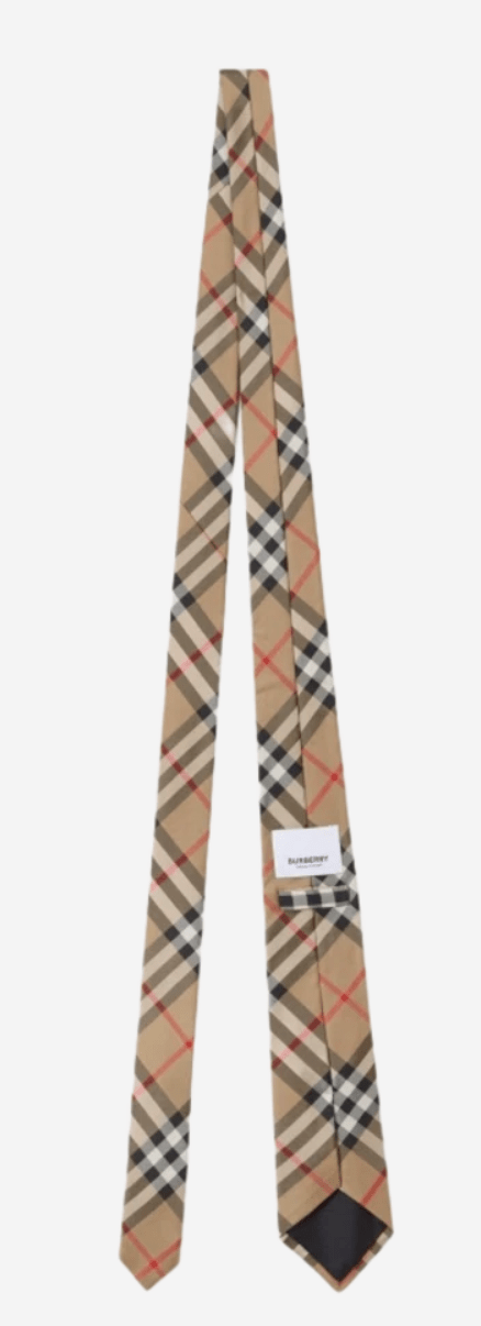 Burberry Classic Cut Vintage Check Silk Tie Archive Beige