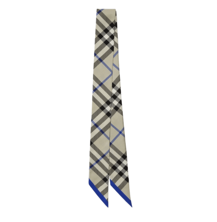 Burberry Skinny Check Silk Scarf Liken
