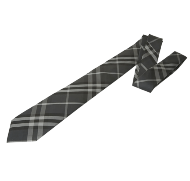 Burberry Classic Cut Vintage Check Silk Tie Charcoal