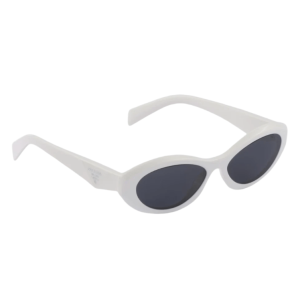 (W) Prada Symbole Sunglasses Slate Grey Lenses Chalk White Acetate