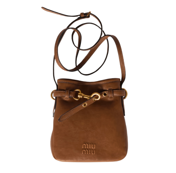 Miu Miu Napa Leather Pouch Oak
