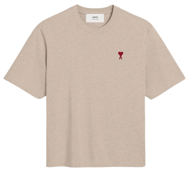 AMI de Coeur Boxy Fit T-Shirt Heather Light Beige
