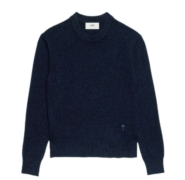 AMI Tonal de Coeur Crewneck Sweater Night Blue