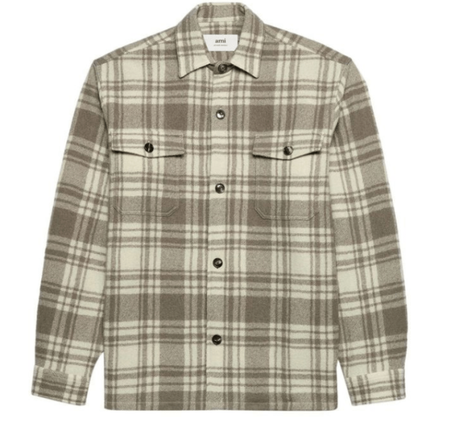 AMI Plaid Wool Shirt Jacket