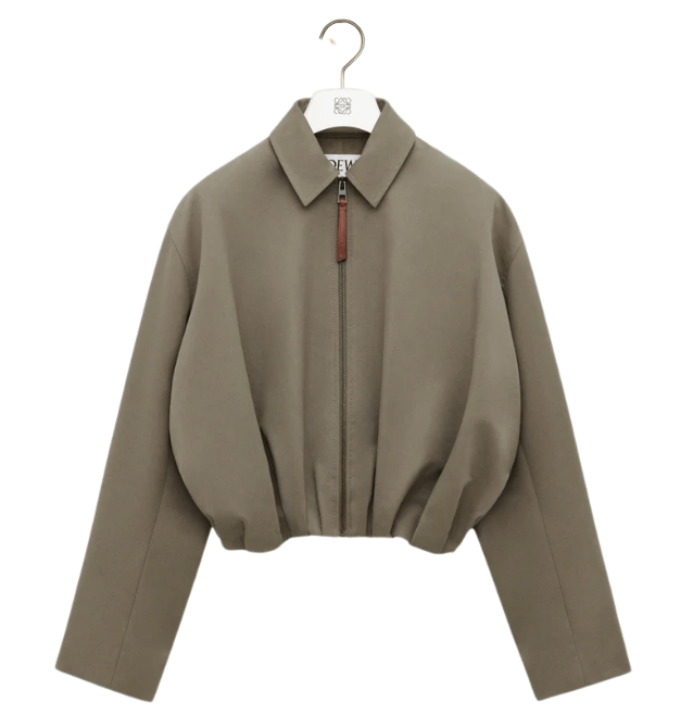 Draped jacket in cotton and silk