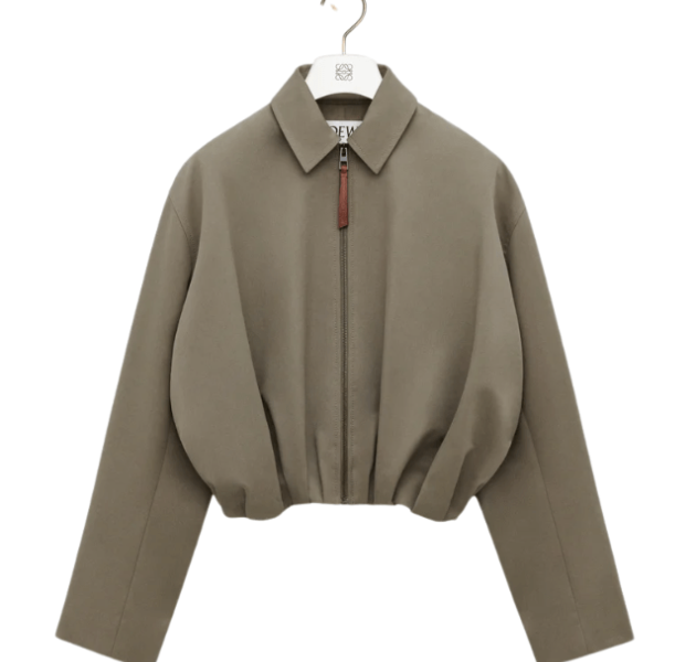Draped jacket in cotton and silk
