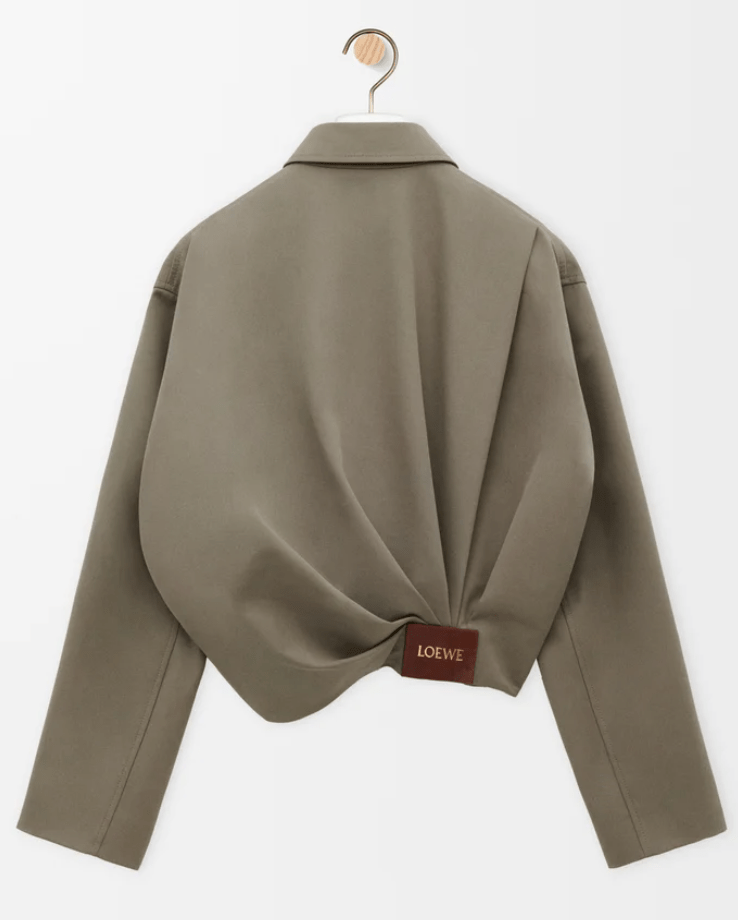 Draped jacket in cotton and silk
