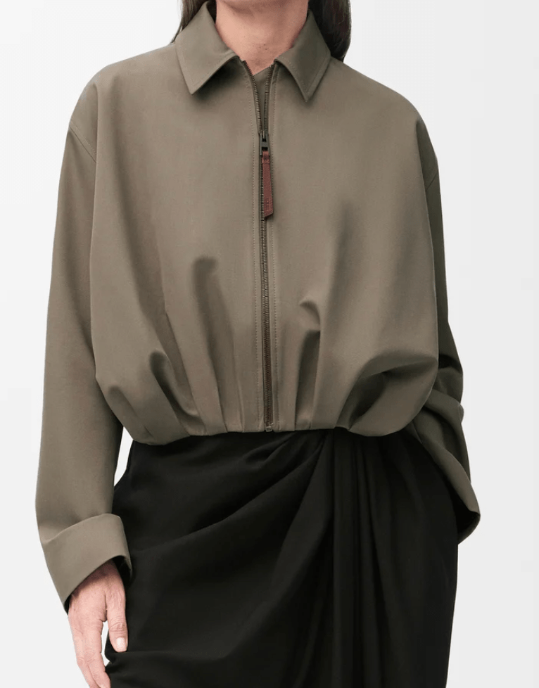 Draped jacket in cotton and silk