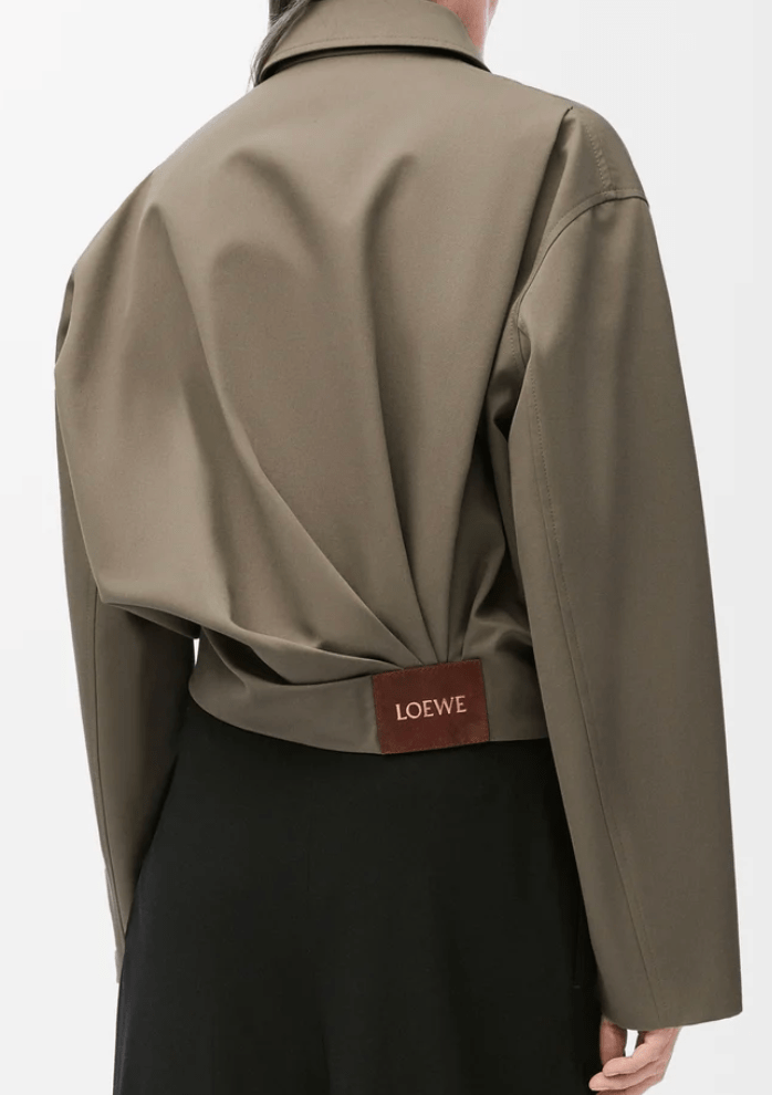 Draped jacket in cotton and silk