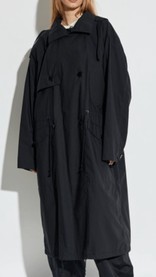 Lemaire Black Trench coat with detachable hood