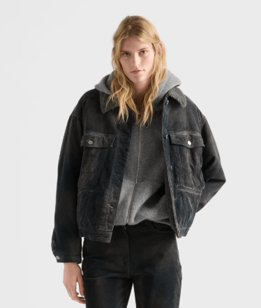 Black Corduroy blouson jacket 