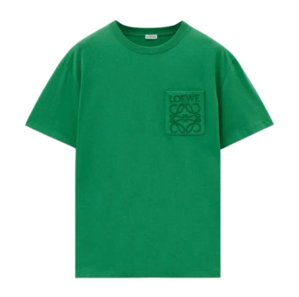 Loewe Relaxed Fit T-Shirt in Cotton Tennis Green