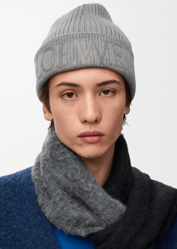 Loewe Beanie in Wool Grey