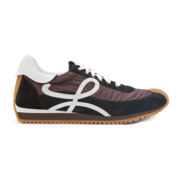 Loewe Flow Runner In Nylon and Suede Black Shitake