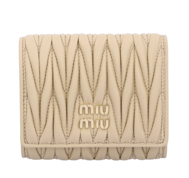 Miu Miu Pastel Yellow Leather Wallet 