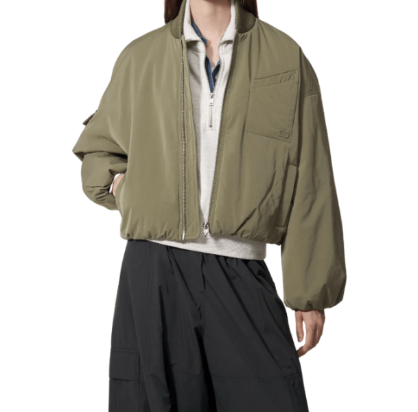 GANNI Light Twill Oversized Short Bomber Jacket - Karamata 