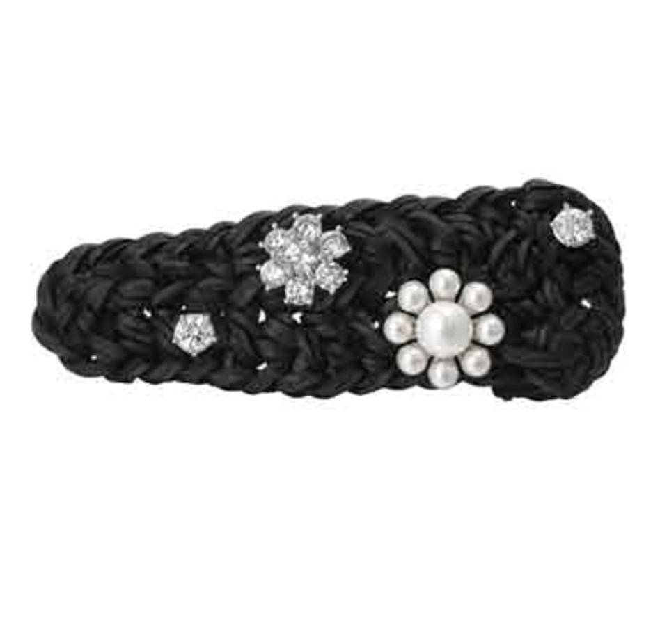 Lover Embroidered Rhinestone Hairpin