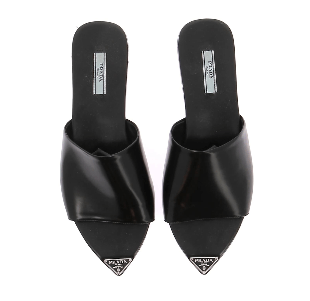 Prada Brushed leather slides 